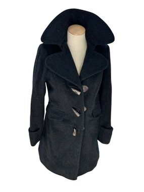 All Saints Spitafield charcoal gray toggle Duffle Coat Jacket 12